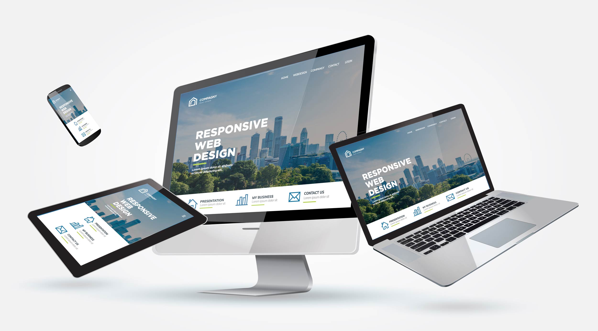 Concept showing Responsive Web Design across multiple devices, Portsmouth at Jazz Creative
